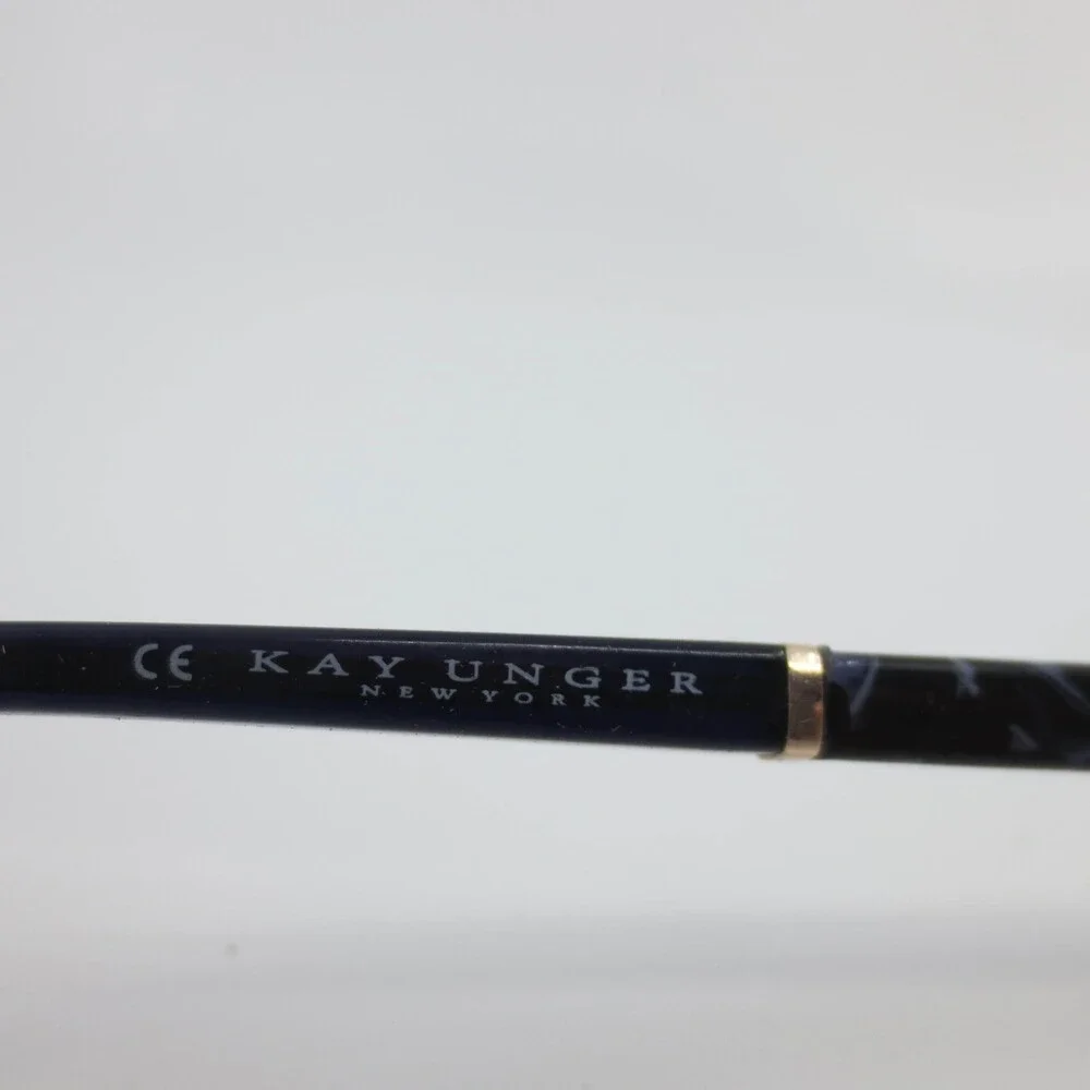Kay Unger New York K253 NAV Eyeglasses Navy Gold Cat Eye Frames 56-17-140